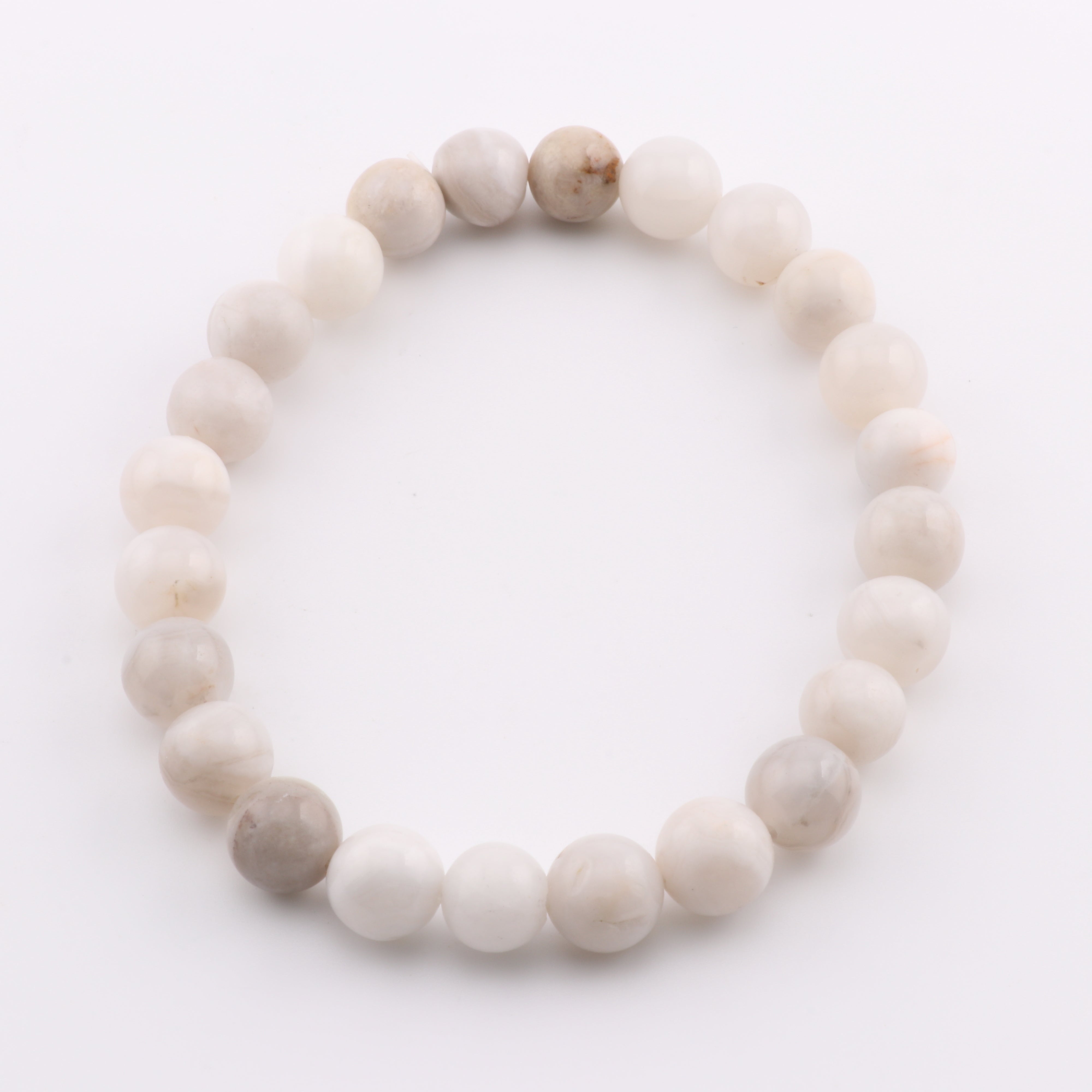 Natural Crazy Agate Bracelet, No Metal, 8mm, 5 Pieces in a Pack, #249