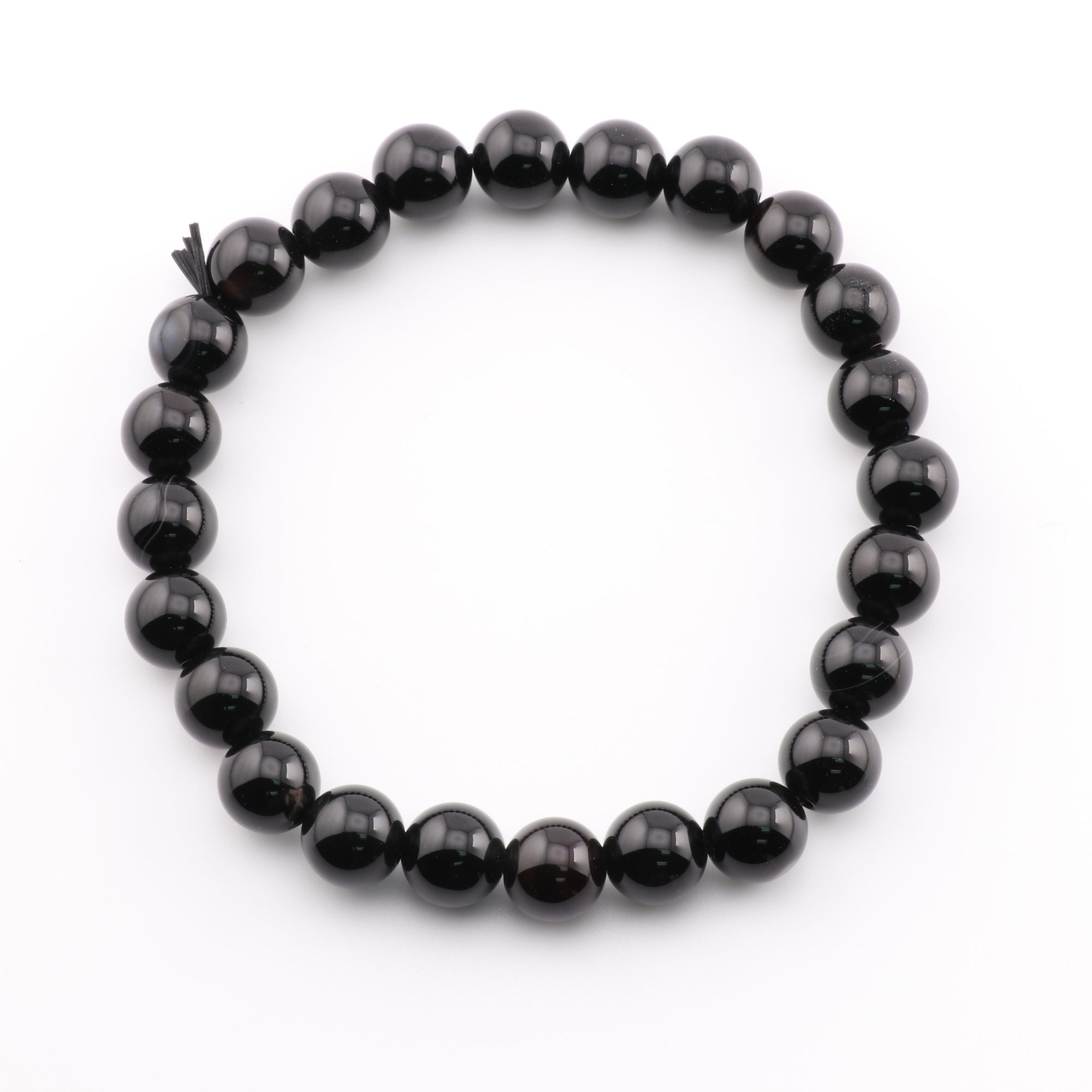 Natural Black Onyx Bracelet, No Metal, 8mm, 5 Pieces in a Pack, #247