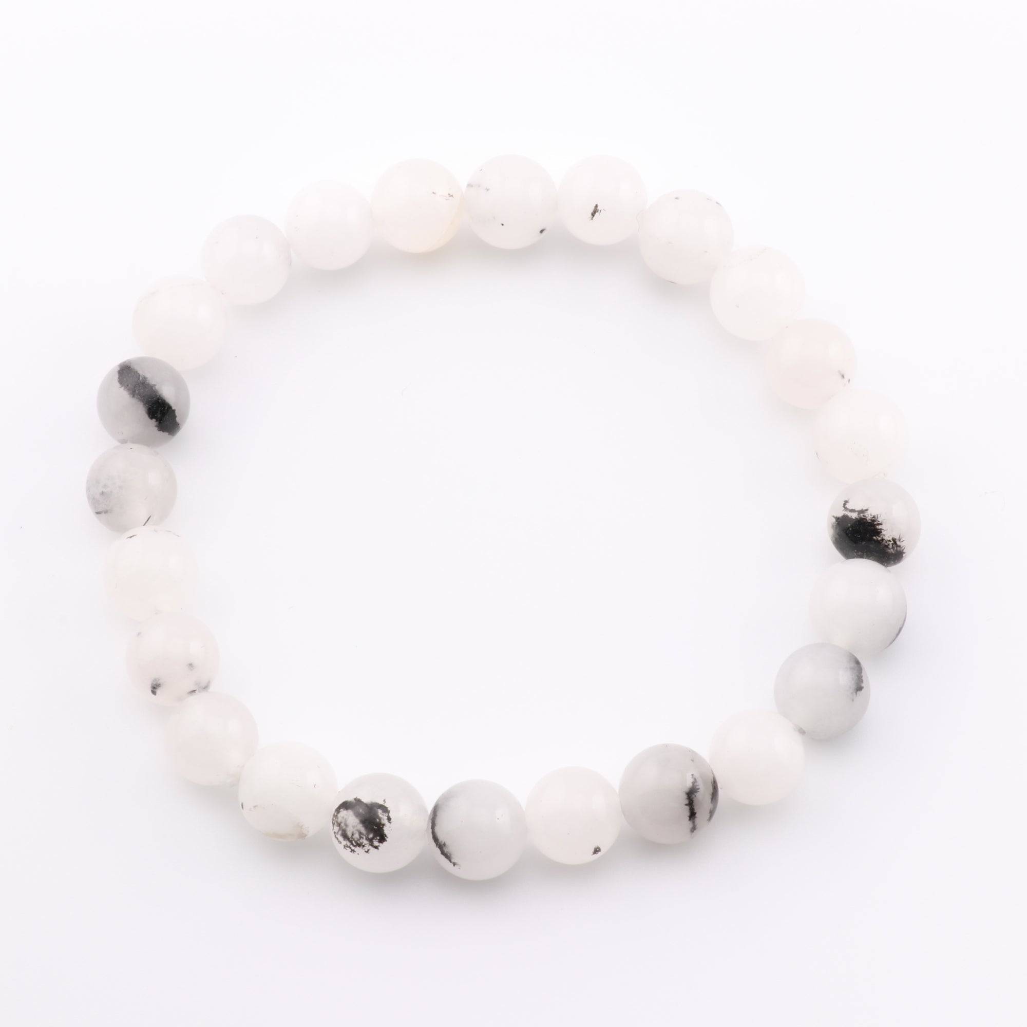 Quartz (Rutilated), Metal Free Bracelet, 8mm, 1 Piece in a Pack