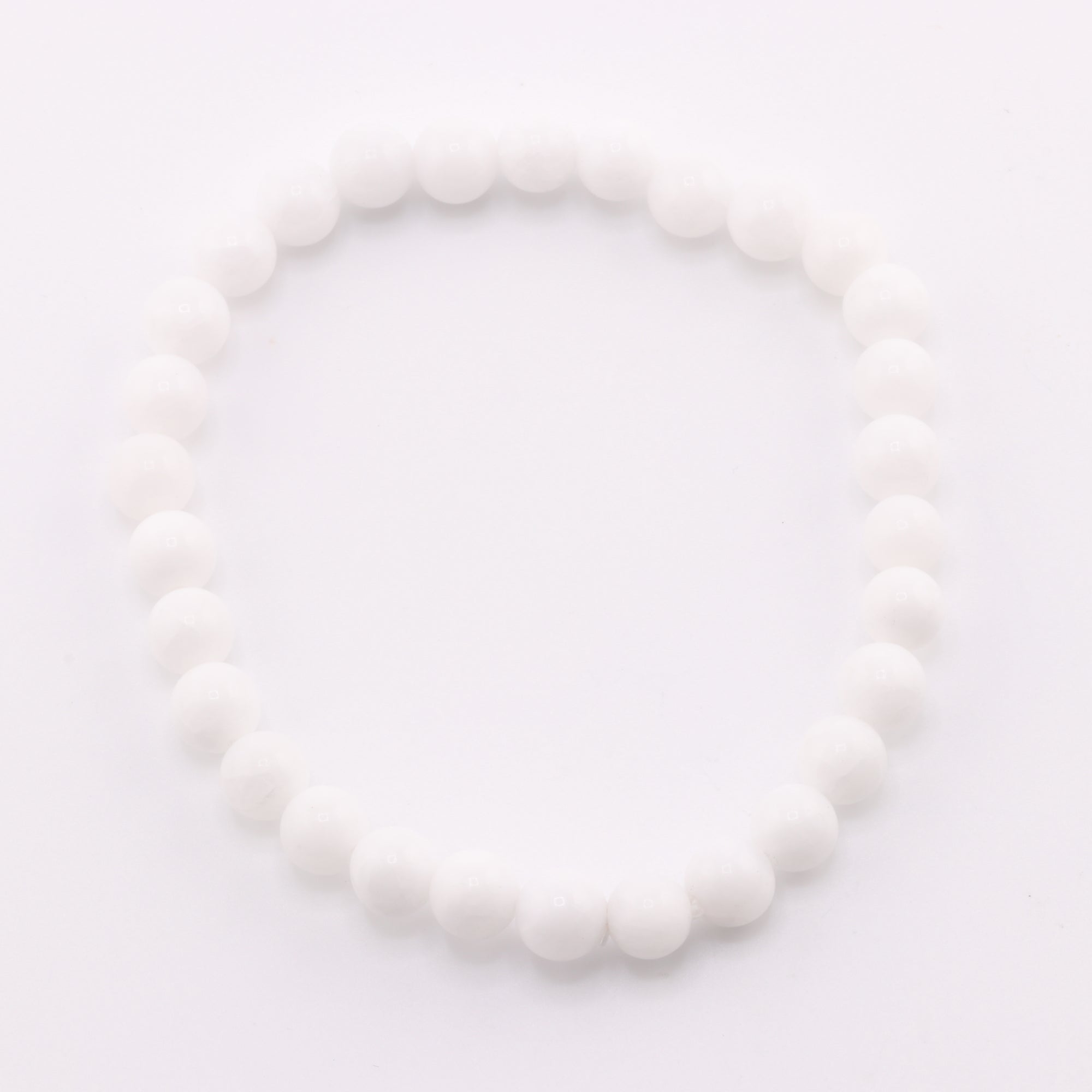 Malaysia White Jade Bracelet, No Metal, 6mm, 5 Pieces in a Pack #278