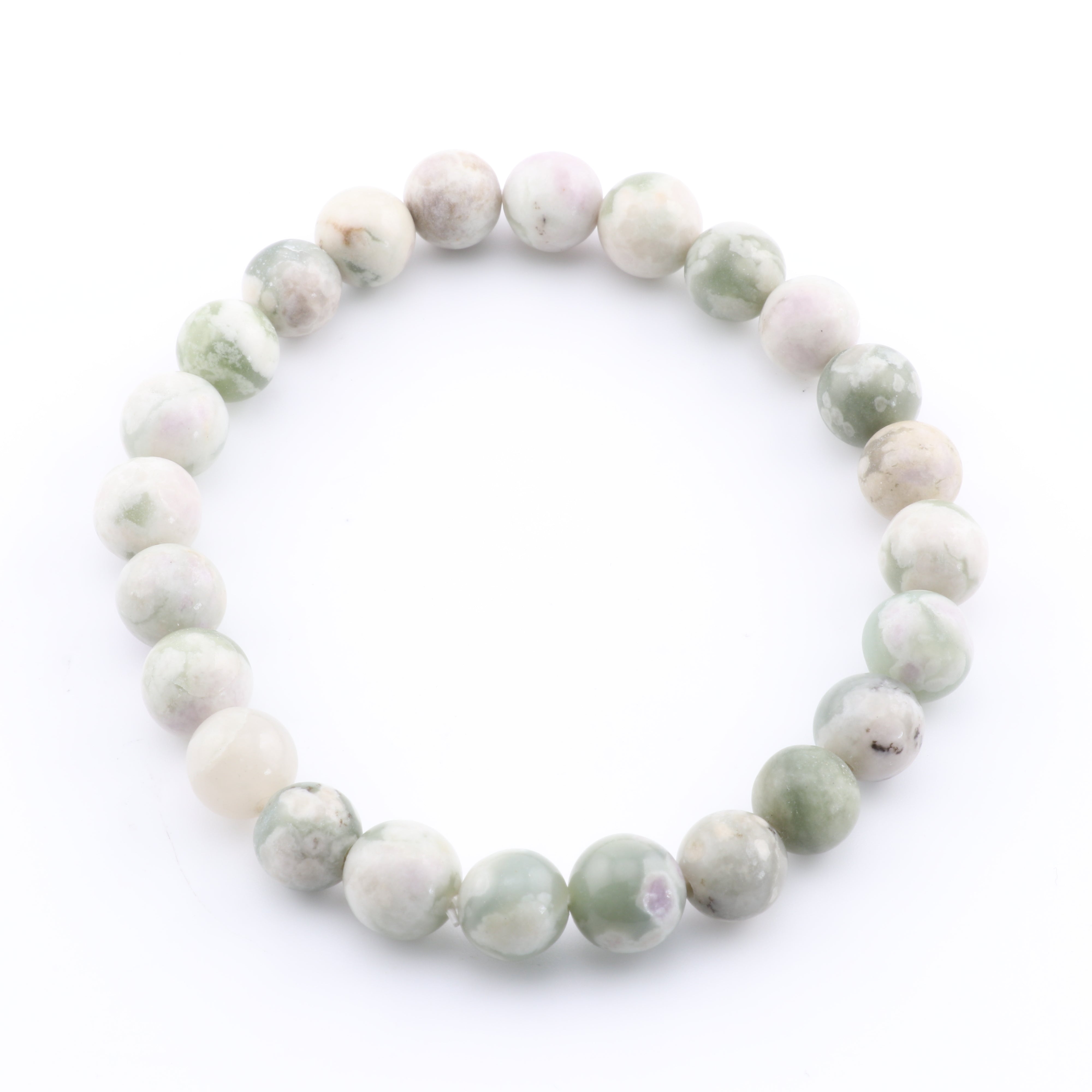 Natural Peace Jade Bracelet, No Metal, 8mm, 5 Pieces in a Pack, #263