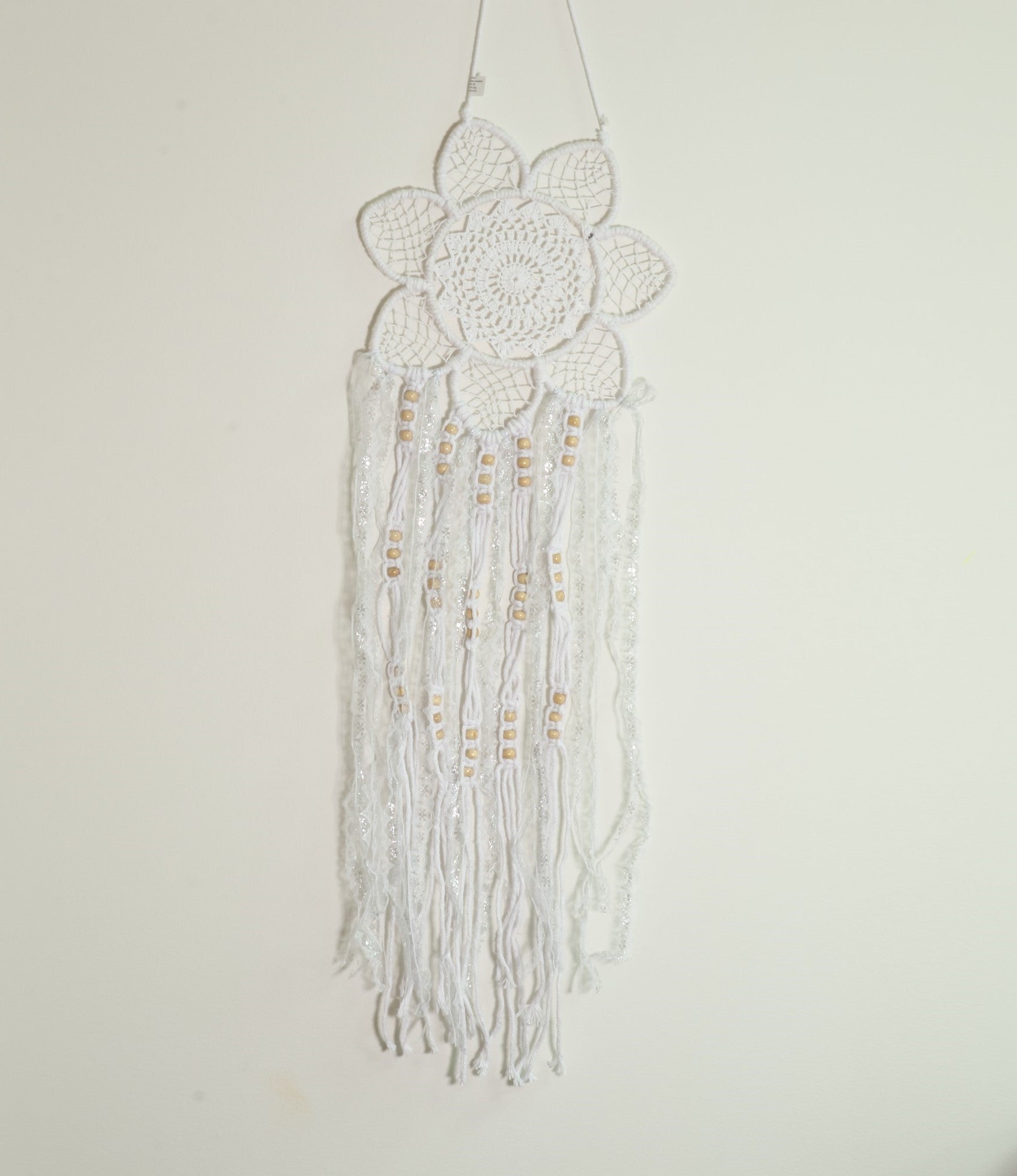 Dream Catcher Flower White, 5 Pieces in a Pack, #SM6