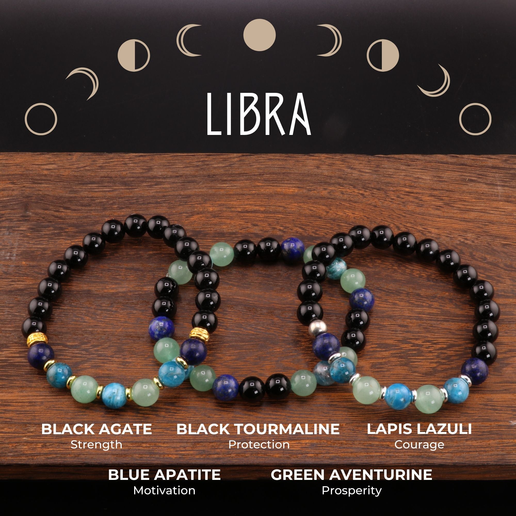 Libra Zodiac Bracelets, 5 Pieces in a Pack