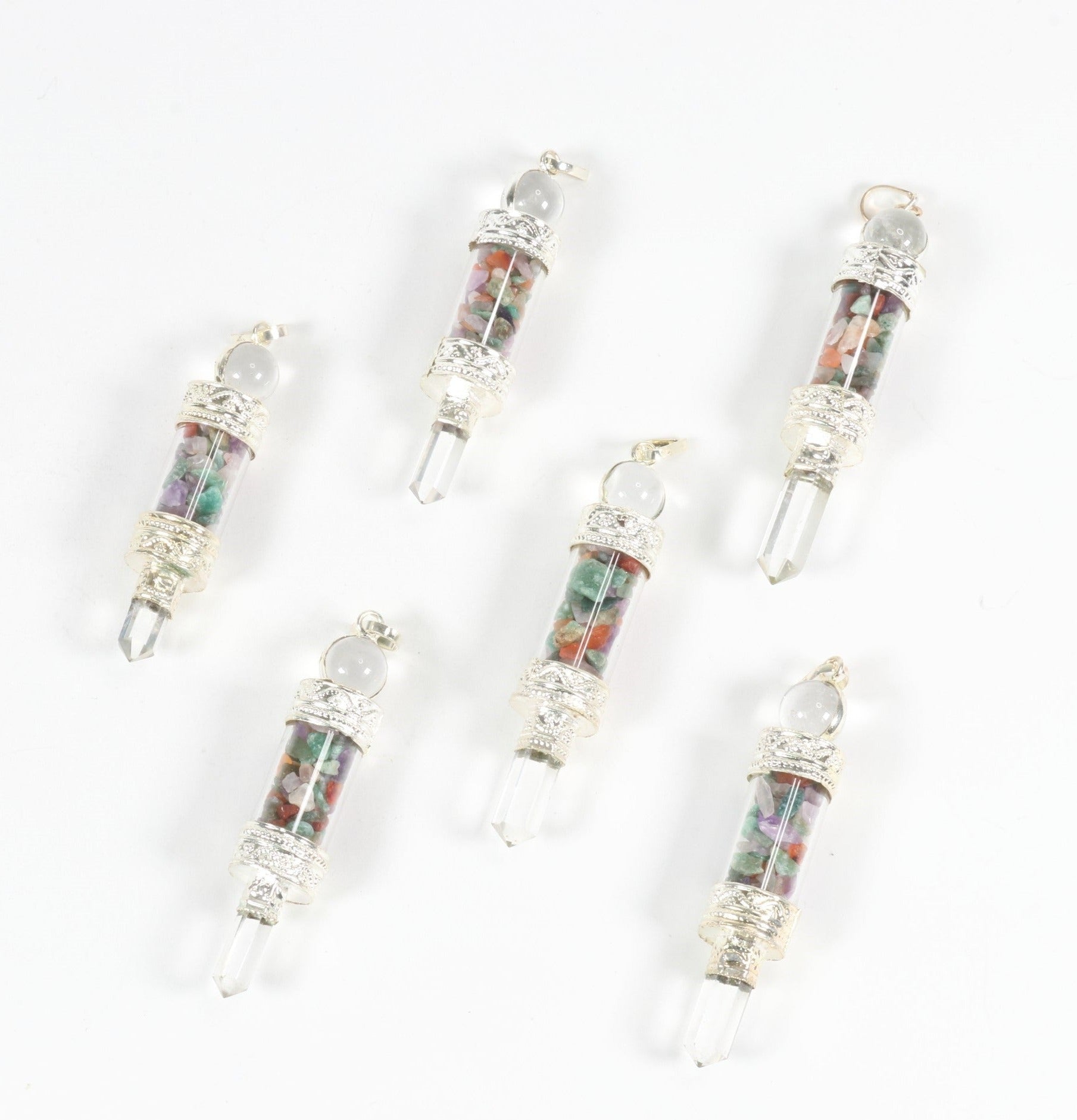 Mixed Stone Shaped Pendants, 5 Pieces in a Pack, #076