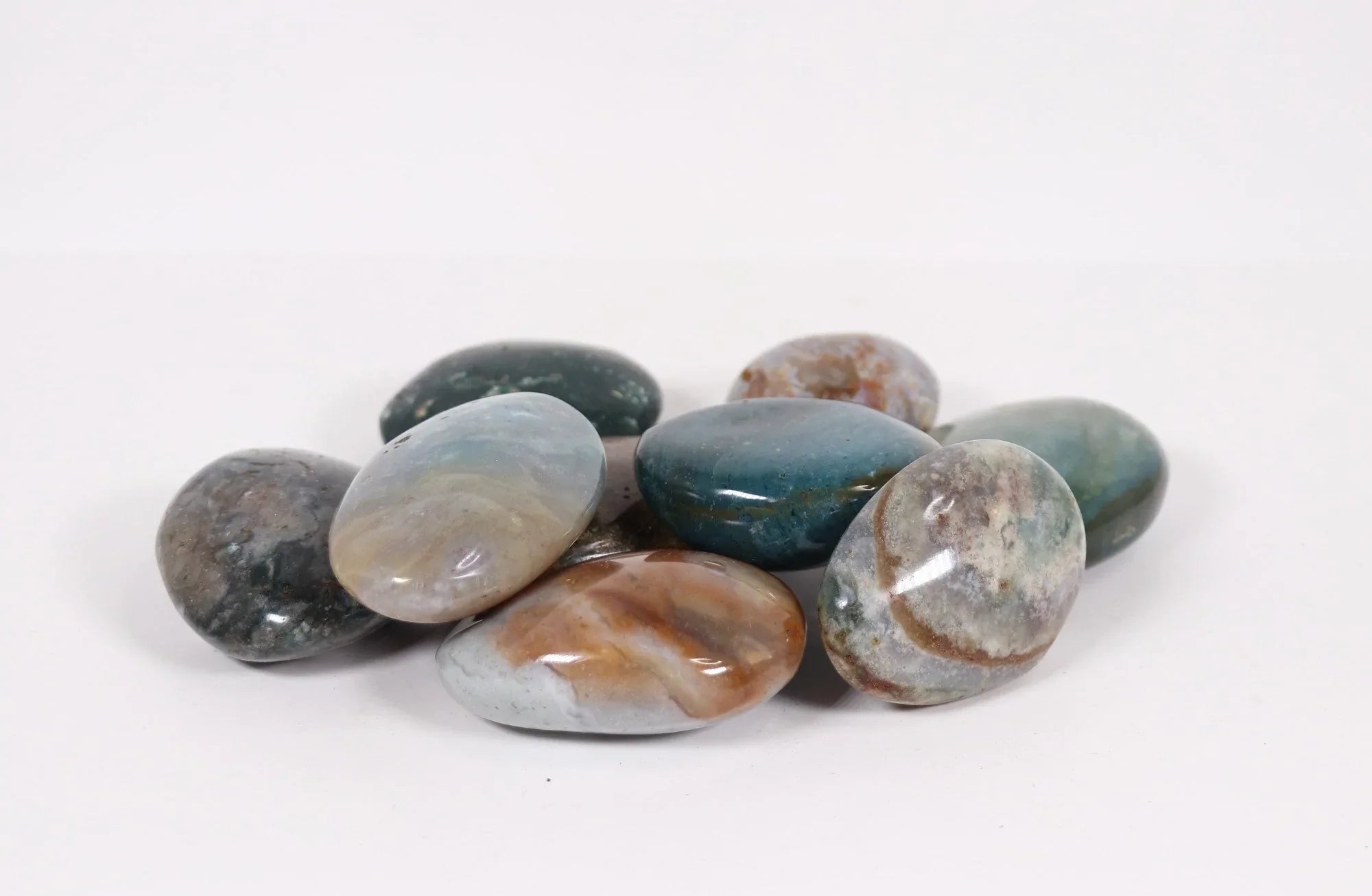 Ocean Sea Jasper Palm Stone, ~1.5" Inch, 0-50 gr, 1 Piece  #030