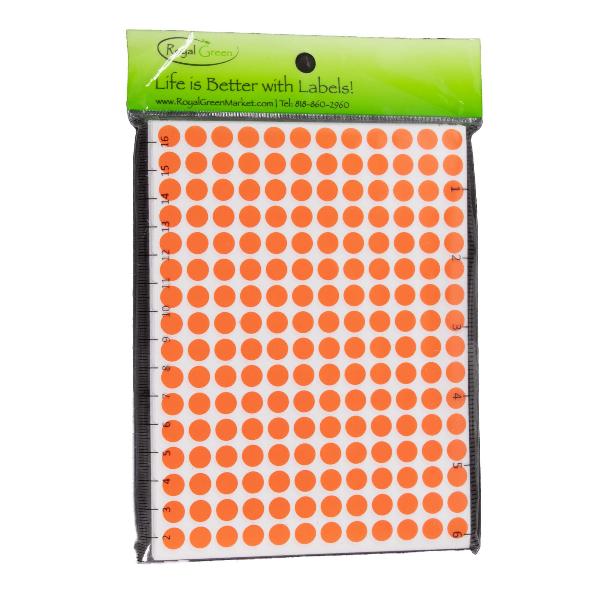 Dot Stickers ~1/4 Inch 8 mm Orange, 8400 Dots in a Pack