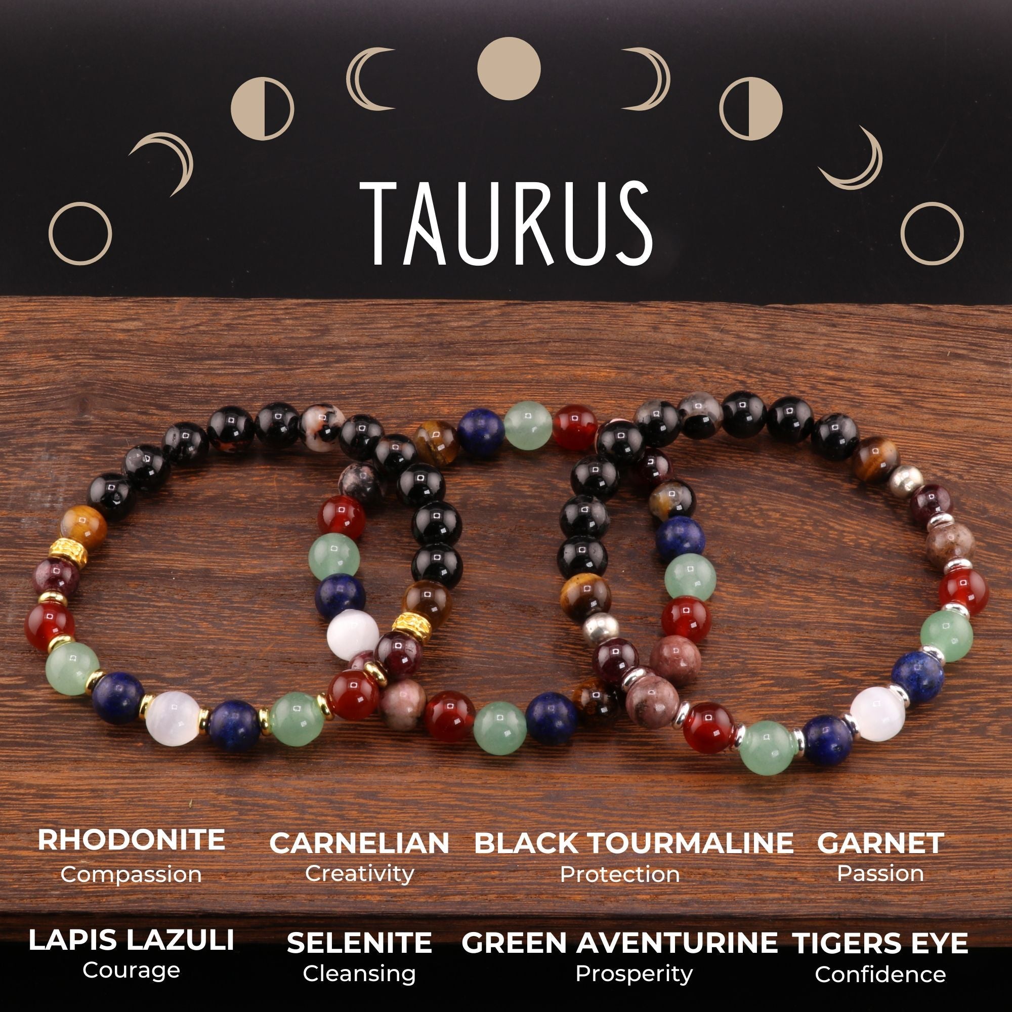 Taurus Zodiac Bracelets, 5 Pieces in a Pack