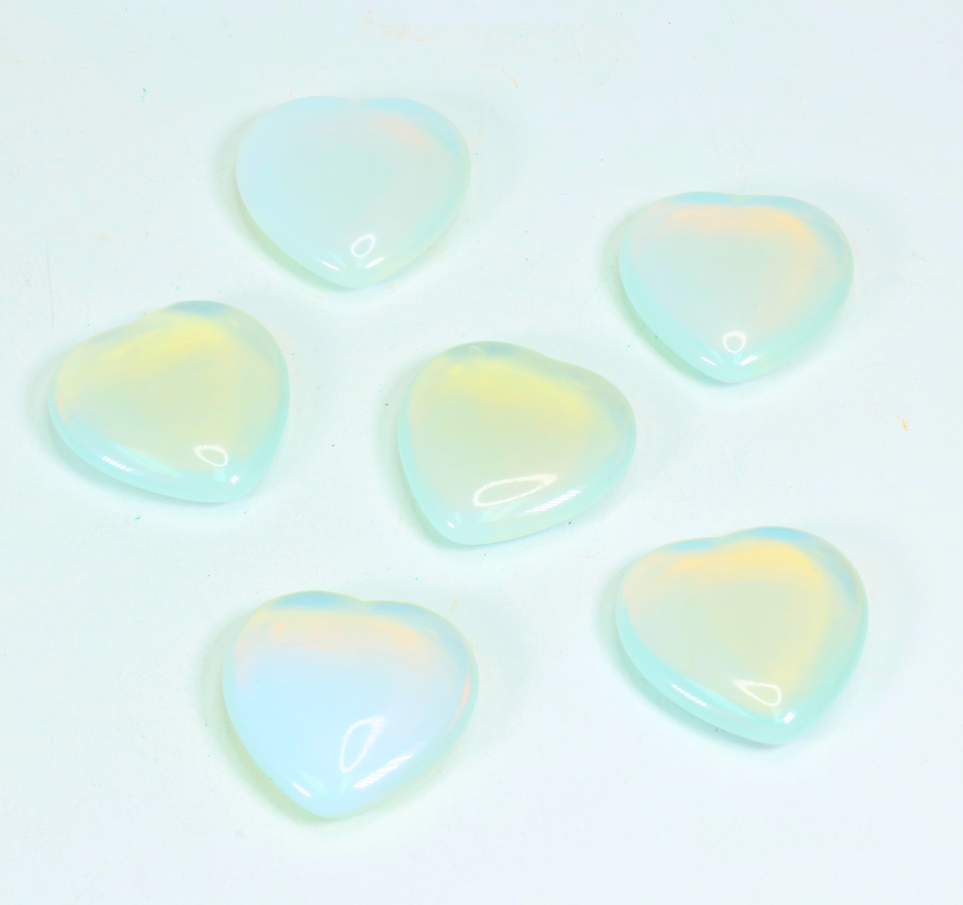 Opalite Hearts, 40mm, 10 Pieces in a Pack, #040